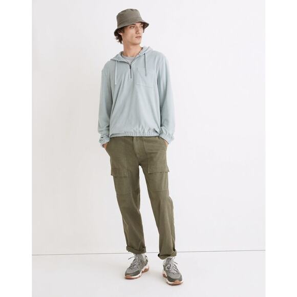 Madewell Terry Cloth Quarter-Zip Mens  Hoodie Sweatshirt Size L - Picture 1 of 7